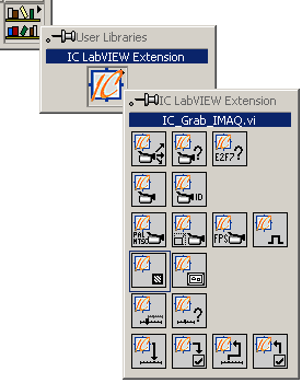User Libraries -> IC LabVIEW Extension -> IC_Grab_IMAQ.vi